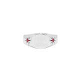 Turquoise/Ruby Starburst Signet Ring|14k Gold