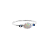 Sky Ring|14k Gold, Opal, Blue Sapphire