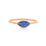 Blue Sapphire Marquise Ring In Rose Gold