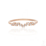 Diamond Cluster Wave Ring In Rose Gold