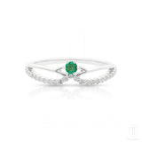 Emerald Eye Ring In White Gold