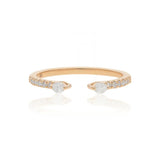 Marquise Diamond Open Cuff Ring In Rose Gold