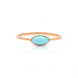 Marquise Turquoise Ring In Rose Gold