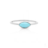 Marquise Turquoise Ring In White Gold