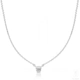 Trio Baguette Necklace In White Gold