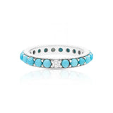 Turquoise Eternity Band In White Gold