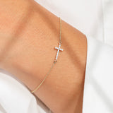 Holy Cross Crucifix Diamond Fine Bracelet
