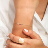 Holy Cross Crucifix Diamond Fine Bracelet