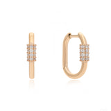 Diamond Barrel On The Hoop Earrings