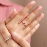 Pink Tourmaline Cluster Ring