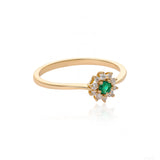 Emerald Fleur Diamond Ring