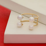 Double Baby Pearl Ring | Open Band