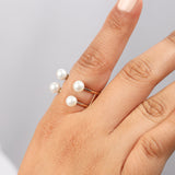 Double Baby Pearl Ring | Open Band