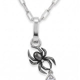 The Dark Web Charm — Oxidised Silver & CZ