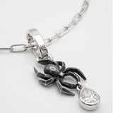 The Dark Web Charm — Oxidised Silver & CZ
