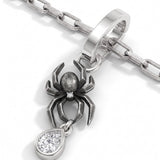 The Dark Web Charm — Oxidised Silver & CZ
