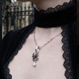 The Dark Web Charm — Oxidised Silver & CZ