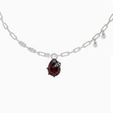 Aragog’s Clutch Pendant — Garnet, CZ & Oxidised Silver