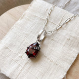 The Aragog Drop Charm — Garnet & Oxidised Silver