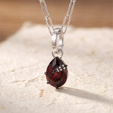 The Aragog Drop Charm — Garnet & Oxidised Silver