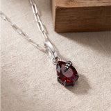 The Aragog Drop Charm — Garnet & Oxidised Silver