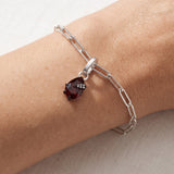 The Aragog Drop Charm — Garnet & Oxidised Silver