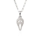 Scream Mask Charm in Silver & CZ