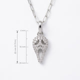 Scream Mask Charm in Silver & CZ