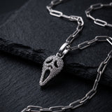 Scream Mask Charm in Silver & CZ