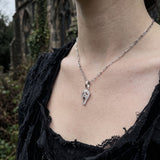 Scream Mask Charm in Silver & CZ