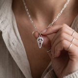 Scream Mask Charm in Silver & CZ