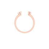 Minimalist Diamond Open Cuff Ring In Rose Gold - The Jewelz 