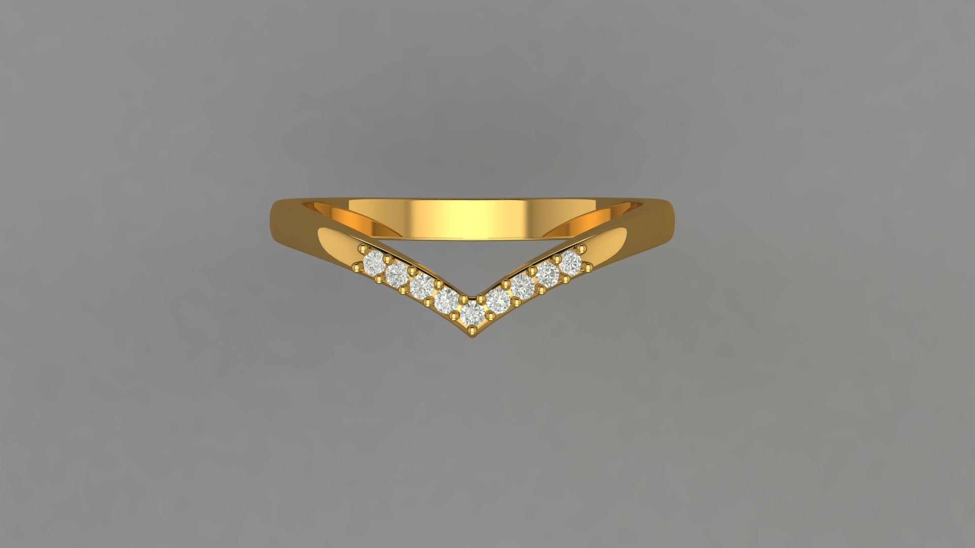 Nine-Diamonds Chevron Ring - The Jewelz 