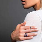 Nightbloom Three-Stone Ring - The Jewelz 