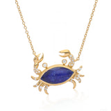 Crab Flow – Blue Lapis Lazuli Pendant Necklace