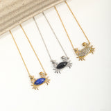 Crab Flow – Blue Lapis Lazuli Pendant Necklace