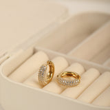 Trinity Glow '925 Silver Huggies Earrings