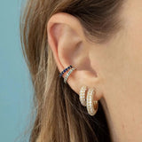 Trinity Glow '925 Silver Huggies Earrings