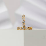 Starlit Sequence' 925 Silver Huggies Earrings