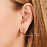 Starlit Sequence' 925 Silver Huggies Earrings
