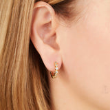 Starlit Sequence' 925 Silver Huggies Earrings