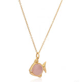 Blush Current' Natural Rose Quartz 925 Silver Necklace