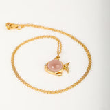 Blush Current' Natural Rose Quartz 925 Silver Necklace