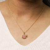 Blush Current' Natural Rose Quartz 925 Silver Necklace
