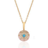 Ocean Bloom' Turquoise & Rose Quartz Silver Necklace