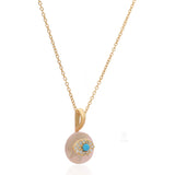 Ocean Bloom' Turquoise & Rose Quartz Silver Necklace