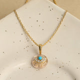 Ocean Bloom' Turquoise & Rose Quartz Silver Necklace