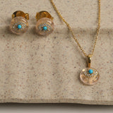 Ocean Bloom' Turquoise & Rose Quartz Silver Necklace
