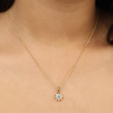 Ocean Bloom' Turquoise & Rose Quartz Silver Necklace