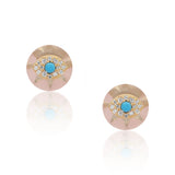 Sunset Tide' Turquoise & Rose Quartz Silver Earrings